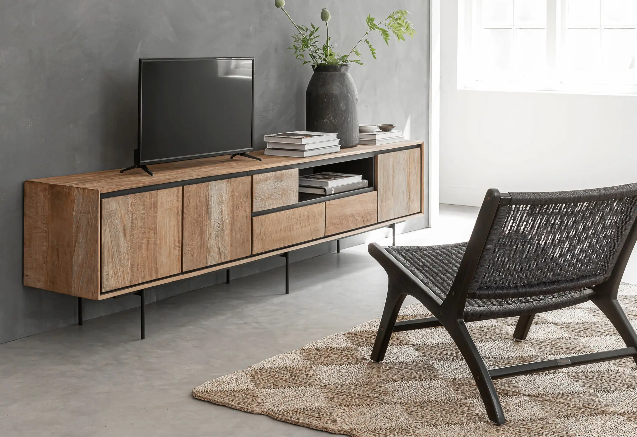 Bloomingville Deco Verkoop -Bloomingville Deco Verkoop TV meubel Monastero 235x40x60cm stalen onderstel 5