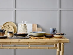 Bloomingville Aura Bord Blauw - Set Van 6 Stuks Ø28,5 Cm -Bloomingville Deco Verkoop bloomingville aura bord blauw set van 6 stuks 285 3