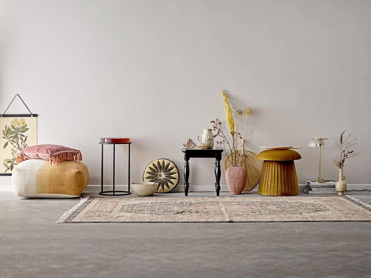 Bloomingville Cara Poef Multikleur - Katoen 4 Bloomingville Cara Poef Multikleur - Katoen - Afbeelding 4