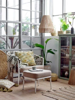 Bloomingville Cia Poef/kruk - Wit -Bloomingville Deco Verkoop bloomingville cia poef kruk wit 6