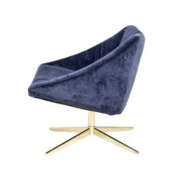 Bloomingville Elegant Fauteuil Blauw Velours -Bloomingville Deco Verkoop bloomingville elegant fauteuil blauw velours 3