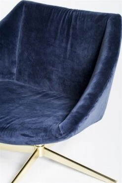 Bloomingville Elegant Fauteuil Blauw Velours -Bloomingville Deco Verkoop bloomingville elegant fauteuil blauw velours 4