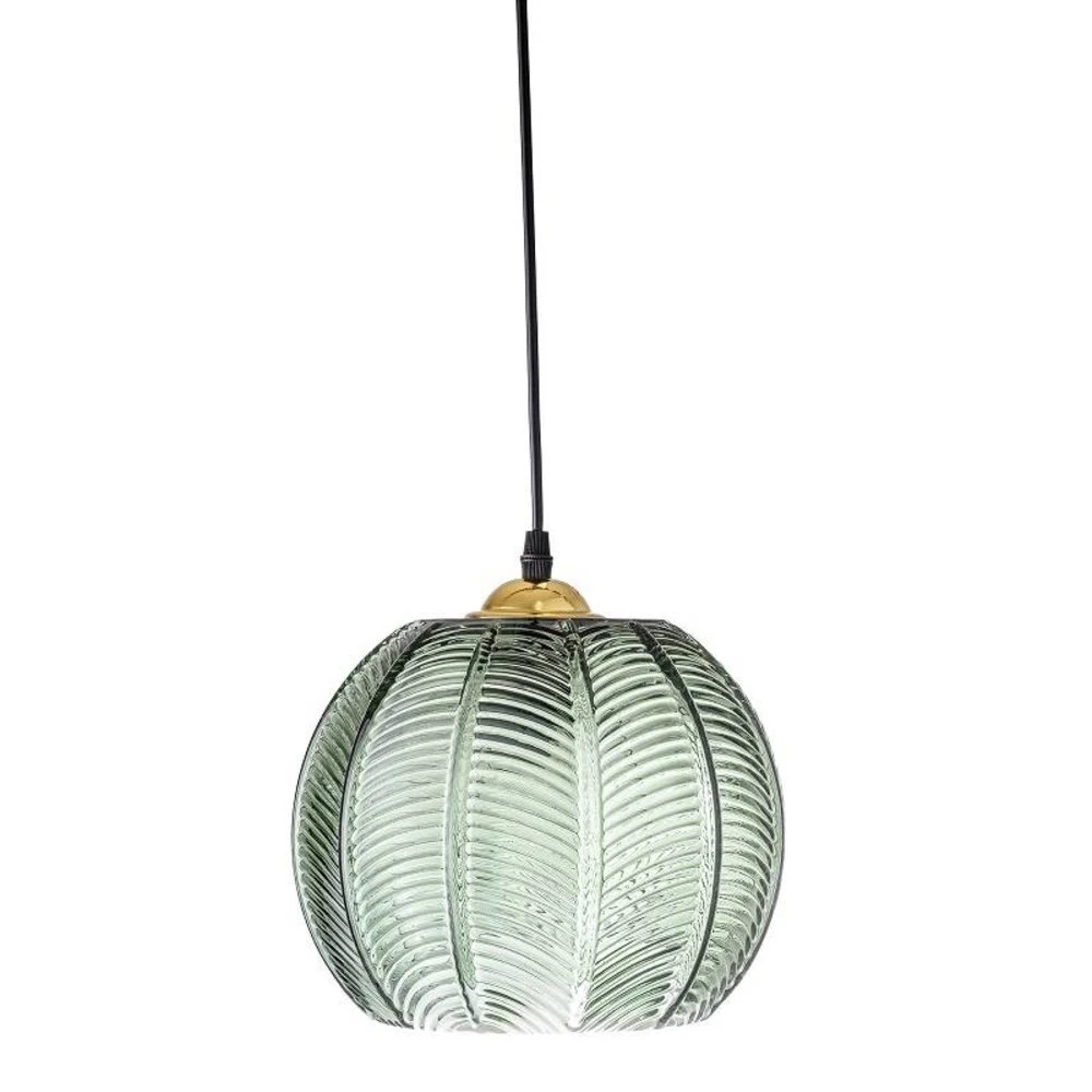 Bloomingville Hanglamp Groen Glas Met Motief 1 Bloomingville Hanglamp Groen Glas Met Motief