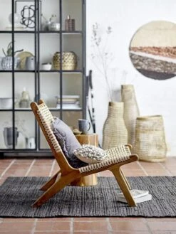 Bloomingville Keila Lounge Stoel Teak Hout - Naturel -Bloomingville Deco Verkoop bloomingville keila lounge stoel teak hout naturel 6