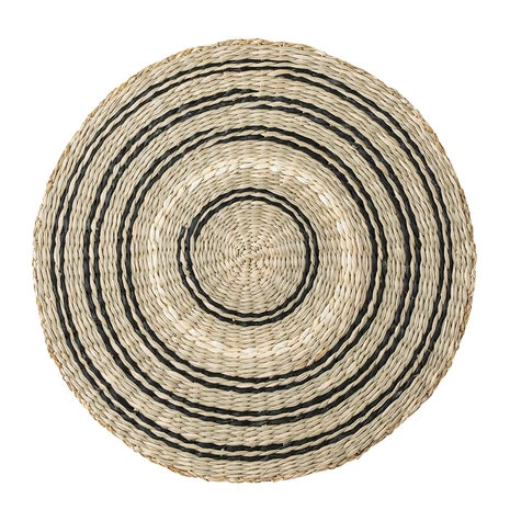 Bloomingville Placemats Zeegras - Zwart/naturel- Set Van 6 Stuks 2 Bloomingville Placemats Zeegras - Zwart/naturel- Set Van 6 Stuks - Afbeelding 2