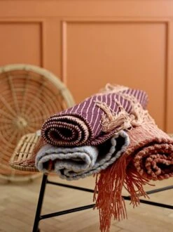 Bloomingville Vloerkleed Oranje Wol 120x60cm -Bloomingville Deco Verkoop bloomingville vloerkleed oranje wol 120x60cm 3